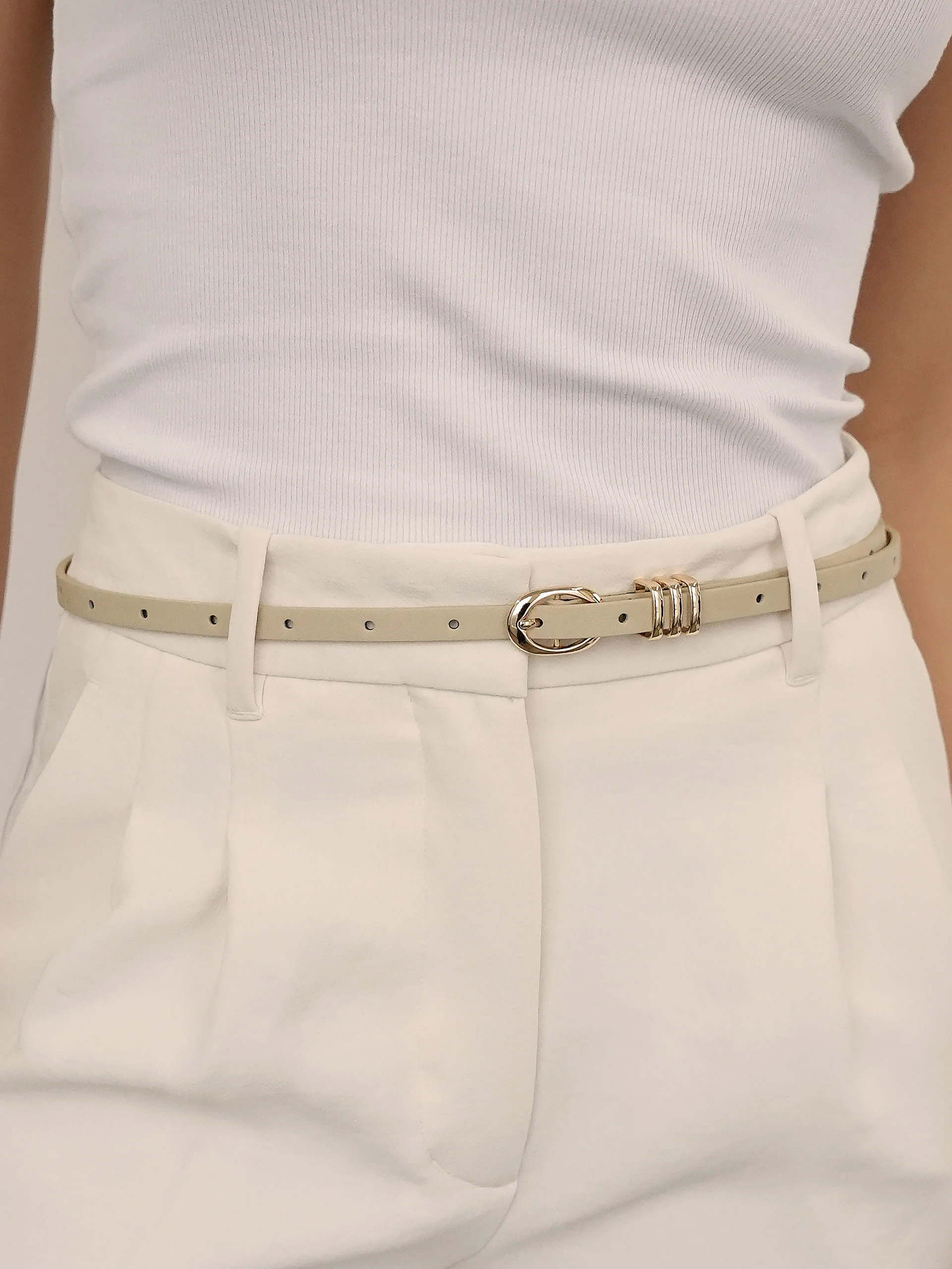 Classic Skinny Belt in Ivory | Ettika