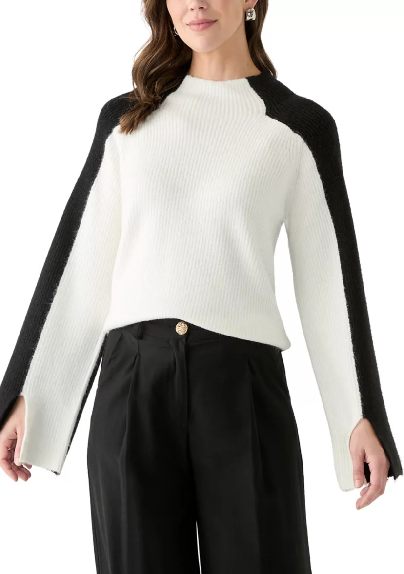 DKNYWomen's Funnel Neck Color Block Sweater | Belk