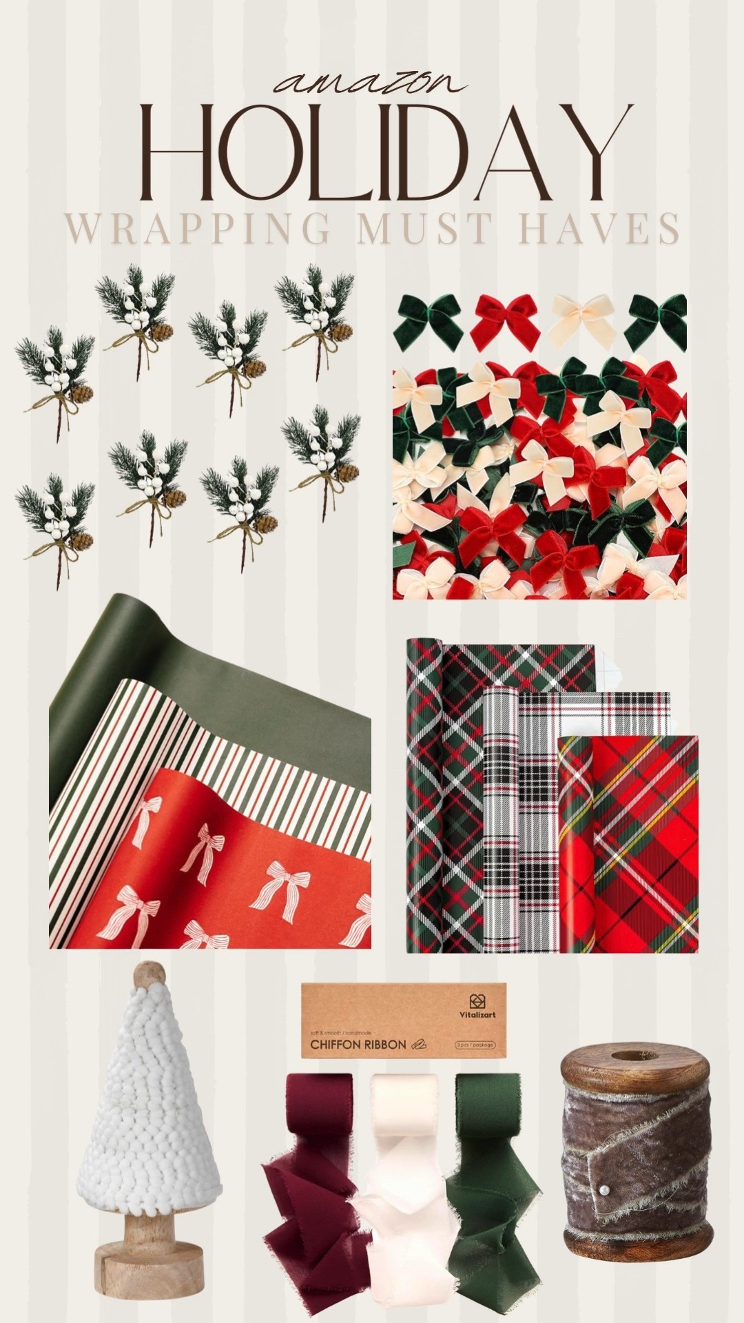 Amazon holiday wrapping must haves! 

Wrapping paper. Picks. Bows. Stripes. Plaid. Bows. Trending. Christmas. Holiday. Presents. Gifts  

#LTKFindsUnder100 #LTKFindsUnder50 #LTKHoliday

#LTKHoliday #LTKFindsUnder100 #LTKFindsUnder50