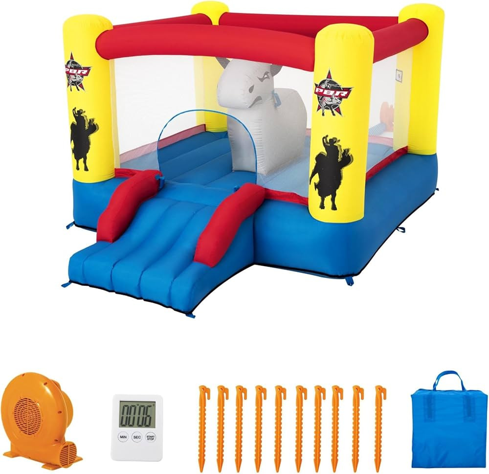 Bestway PBR Brave The Bull Indoor or Outdoor Inflatable Kids Bounce House with Digital Timer, Gro... | Amazon (US)