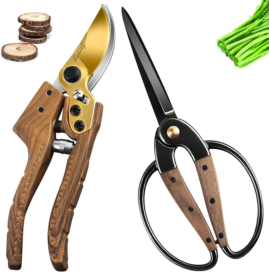 2Pack Garden Pruning Shears Set: Ultra Sharp SK5 Blade Gardening Shears & Precision Garden Scisso... | Amazon (US)