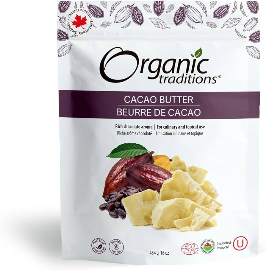 Organic Traditions | Cacao Butter | Food Grade Cacao Butter for Baking, Recipes and Skincare | 45... | Amazon (CA)