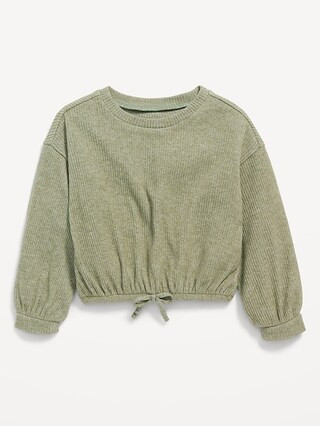 Cozy Long-Sleeve Tie-Front Top for Toddler Girls | Old Navy (US)