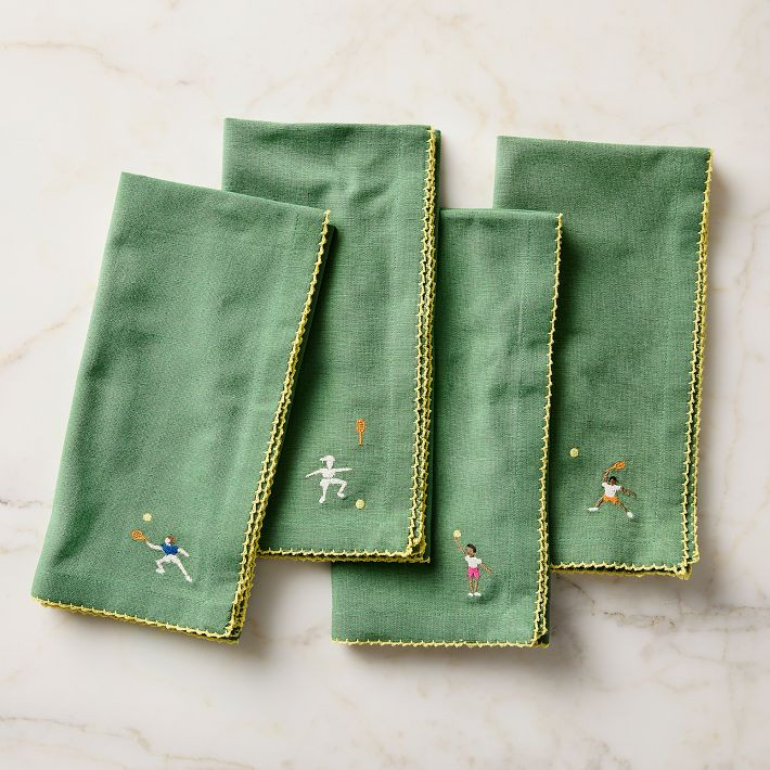 Embroidered Tennis Napkin Sets | West Elm (US)