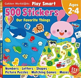 Play Smart 500 Stickers Our Favorite Things: For Ages 2-4    Paperback – Sticker Book, October ... | Amazon (US)