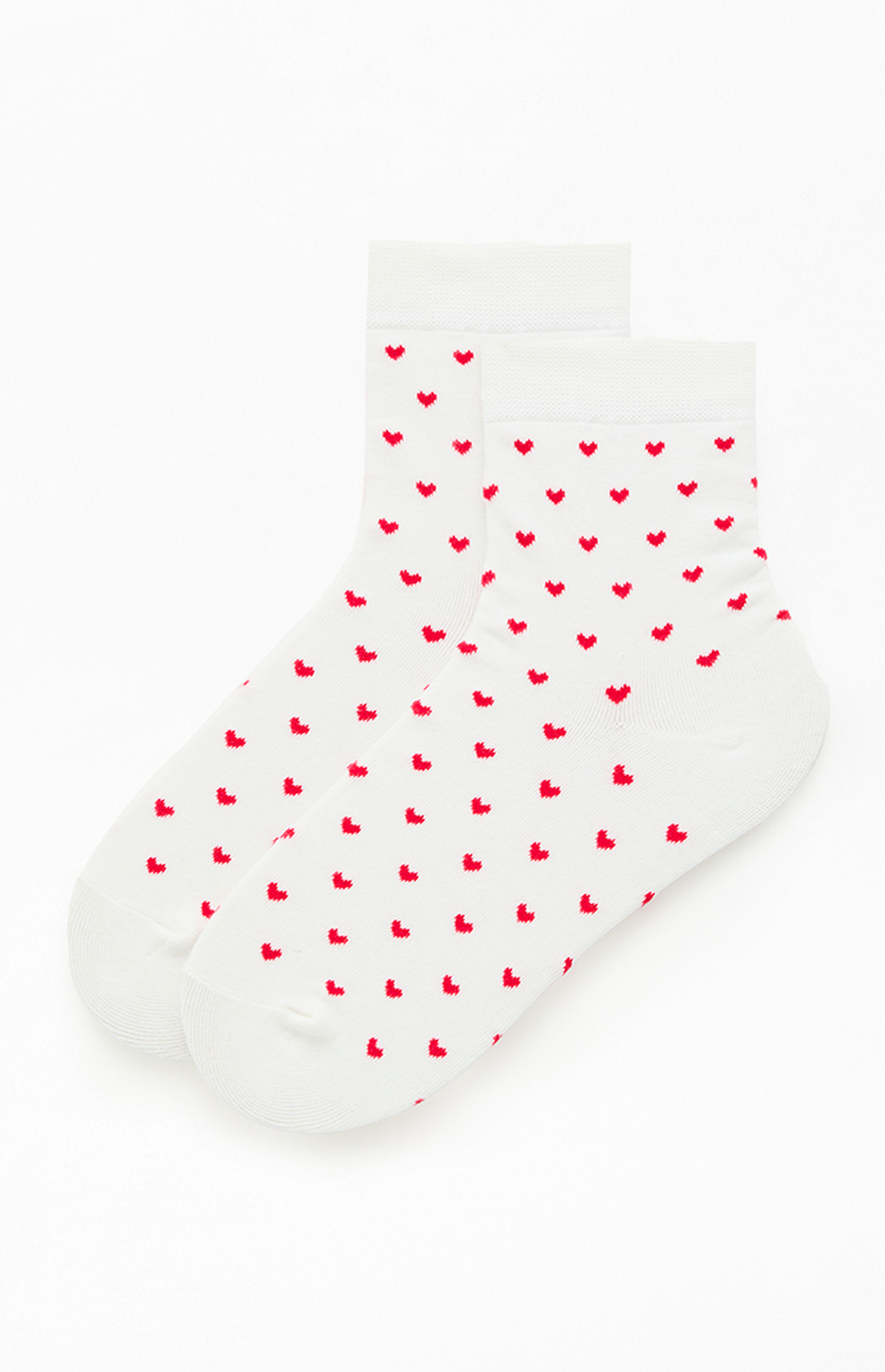 John Galt White & Red Heart Socks | PacSun