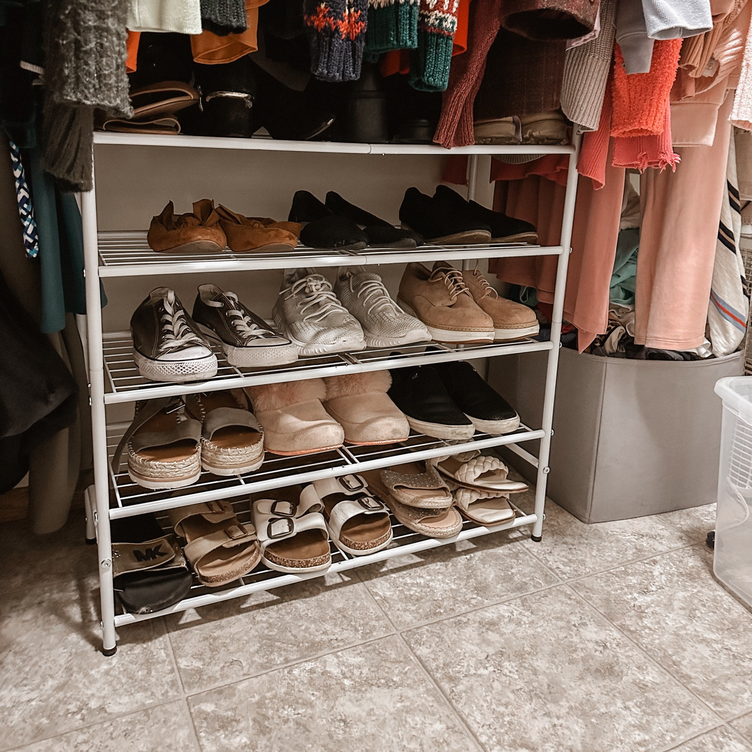 $40 shoe rack on Amazon! With a couple sandals stacked, it holds about EIGHTEEN pairs of shoes! 👠 

I wear a size 10-11 and all my shoes (except my 3 most worn pairs) fit on here!

A little clunky to put together at first but VERY solid once you screw in all the nuts and bolts 😊

Also comes in 3/4/5 tiers and in a few different colors 👏🏼

#LTKhome #LTKshoecrush #LTKfindsunder50