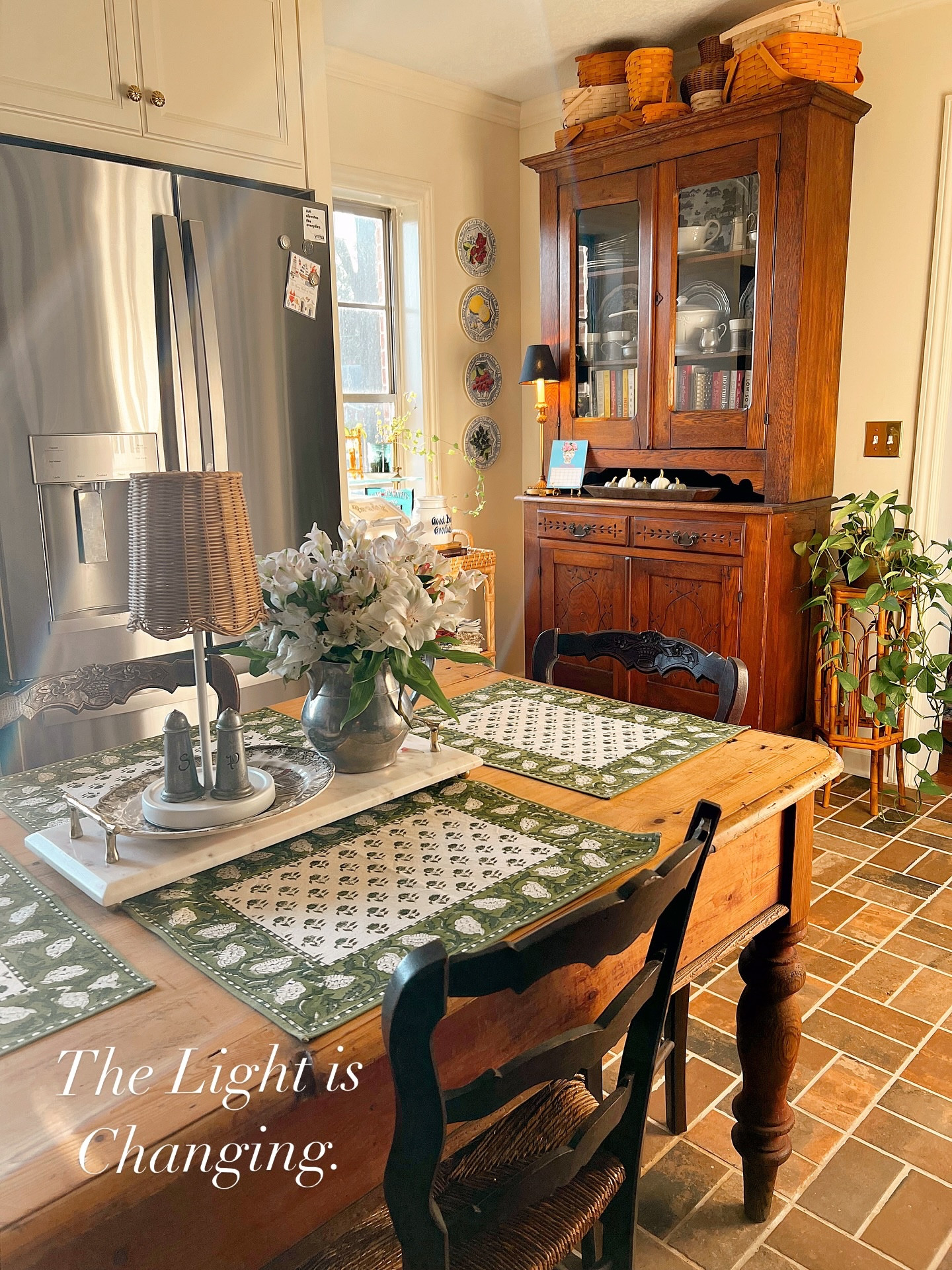 The light is changing. ☀️🍂 Morning sun feels a little more golden these days, and even the smallest fall touches seem to glow.

I love how you can sense a season shift just by the way the light hits your kitchen table. #almostfall 

#seasonalliving #myseasonalhome #falldecor 
•
•
•
•
•
•
•
Vintage Home Style | Vintage Decor | Home Inspiration | Collected Home | Traditional Home | Sentimental Style | Curating Joy | The Sentimental Decorator | Joyful Rituals of Home | Sentimental Home | Homes with a Story | Grandmillennial Home Style

#sentimentalhome #thesentimentaldecorator #sentimentalstyle #sentimentaldecor #homeswithastory  #styleyourstory

#LTKSeasonal #LTKHome