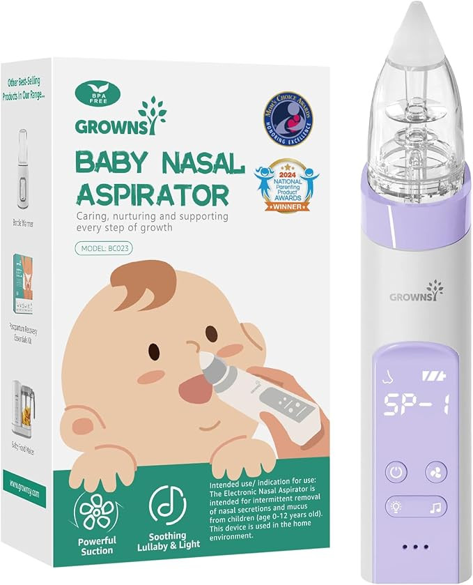 GROWNSY Nasal Aspirator for Baby, Electric Baby Nose Sucker, Automatic Nose Cleaner with Larger S... | Amazon (US)