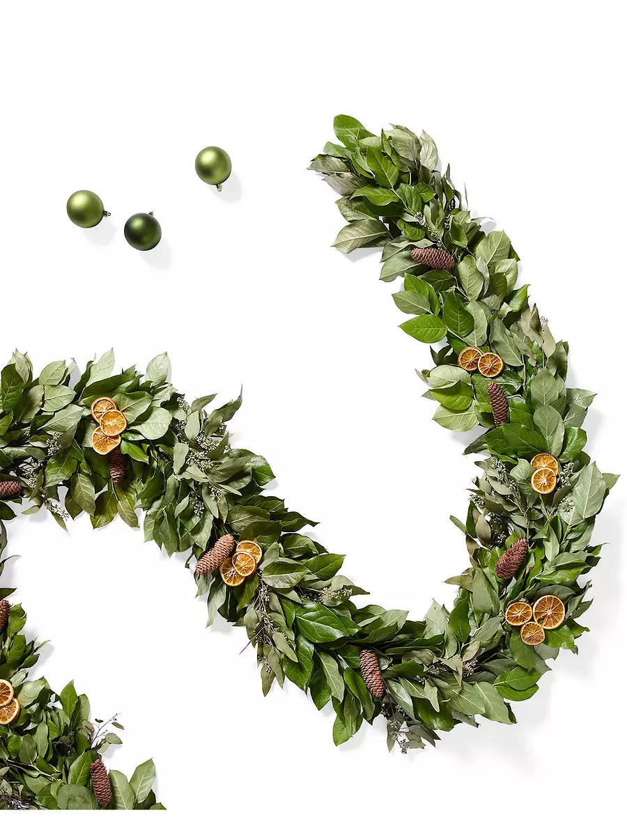 Fresh Orange Pinecone Garland | Serena and Lily