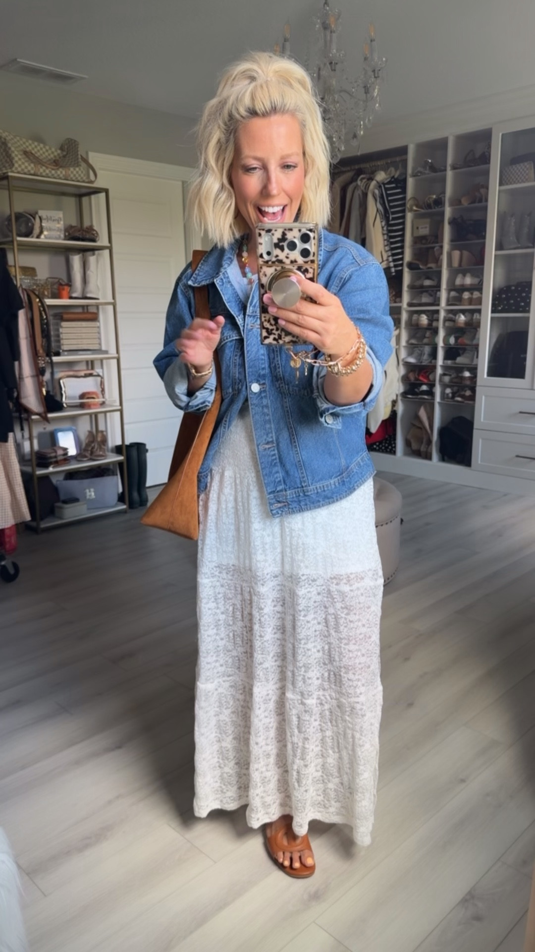 Grab this jacket now while it’s stocked and on clearance for under $13!!! 
⬇️⬇️⬇️
Jacket small (runs roomy)
Skirt size small
Tee medium 
Sandals TTS 

#LTKSeasonal #LTKootd #LTKSaleAlert