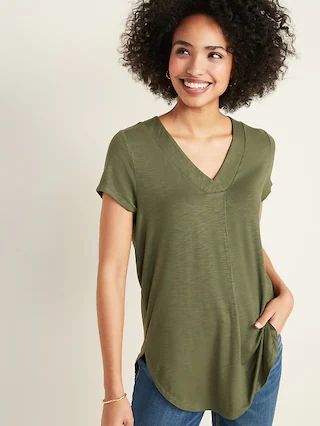 Loose Luxe V-Neck Tunic Tee for Women | Old Navy (US)