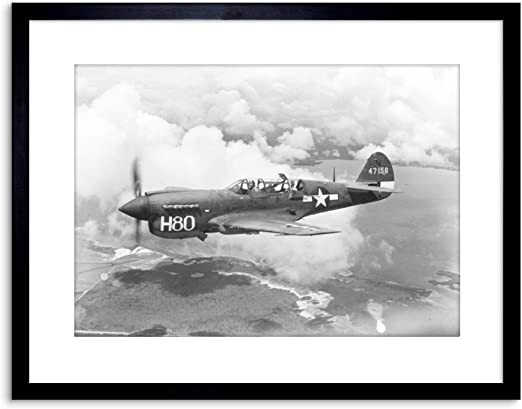 The Art Stop WAR Military Plane Vintage Fighter Jet Black White P-40 Framed Print F97X4060 | Amazon (US)