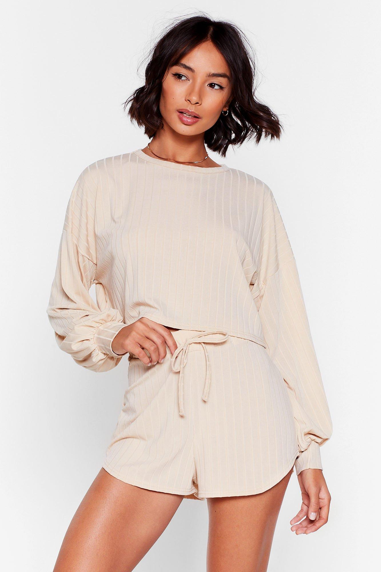 Recycled Whatever Rib Takes Shorts Lounge Set | NastyGal (US & CA)