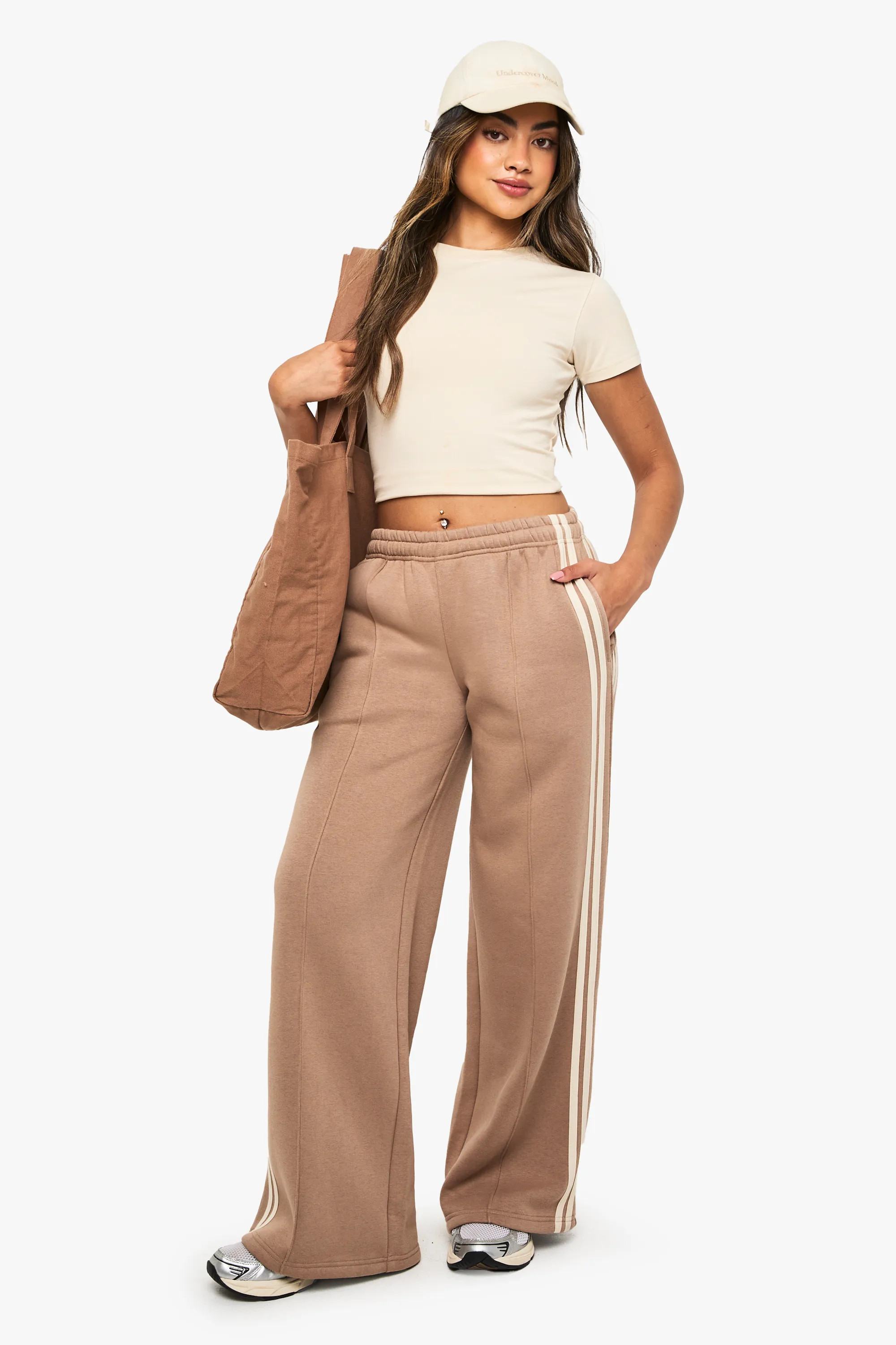 Side Stripe Pintuck Straight Leg Jogger | Boohoo.com (UK & IE)