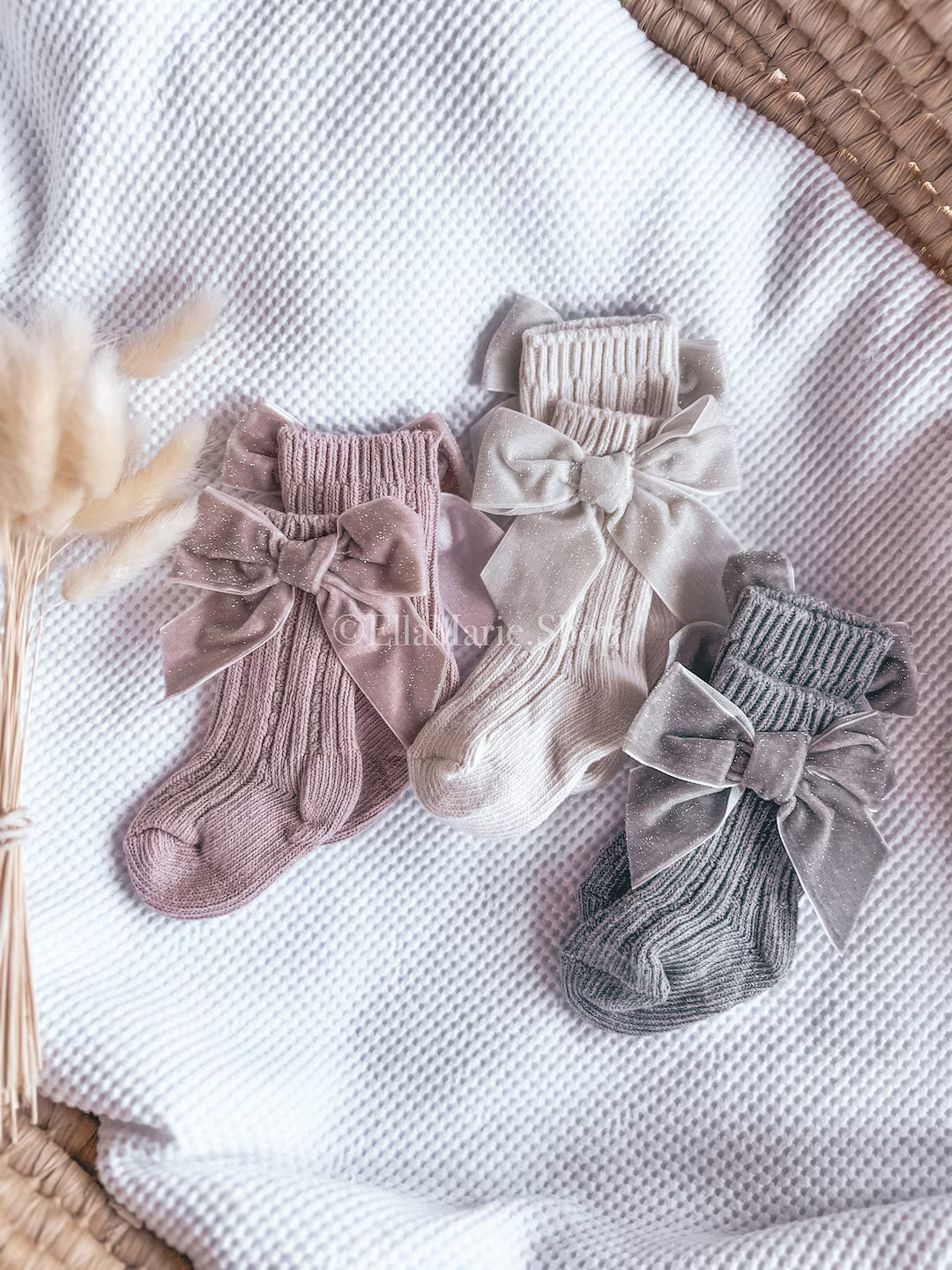 Baby Girl Socks, Velvet Bow Knit Sparkle, Boho Baby Girl Shower Gift, First Birthday, Fall Winter... | Etsy (US)