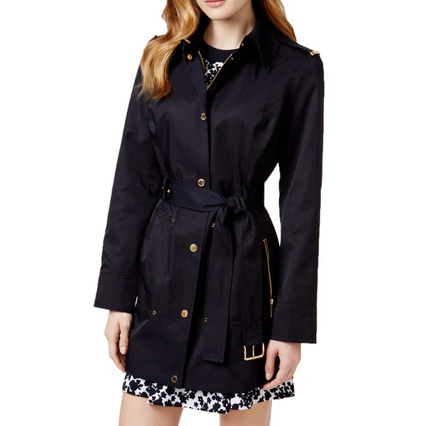 Michael Michael Kors Navy Belted Trench Coat | Bed Bath & Beyond