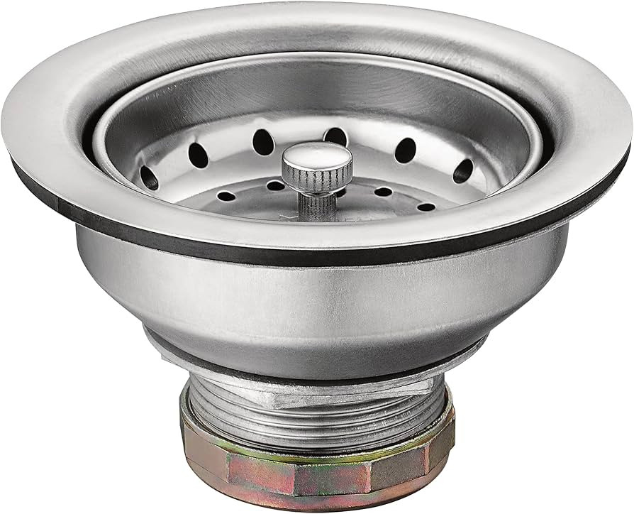Moen Kitchen Sink Stainless Steel Basket Strainer with Drain Assembly, 3-1/2 Inch Sink Drain Stop... | Amazon (US)