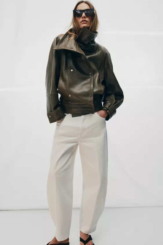 ZW COLLECTION LIMITED EDITION OVERSIZED LEATHER JACKET | Zara US