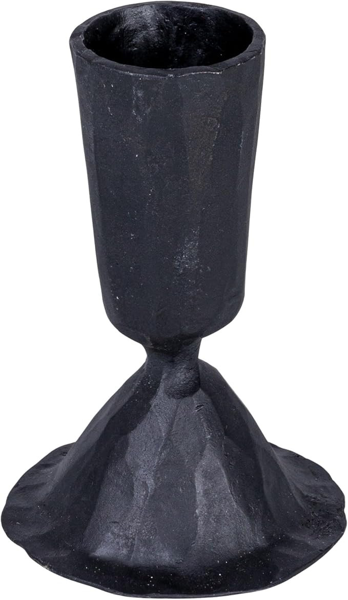 Creative Co-Op Tall Hand-Forged Cast Metal Taper Holder, Black | Amazon (US)