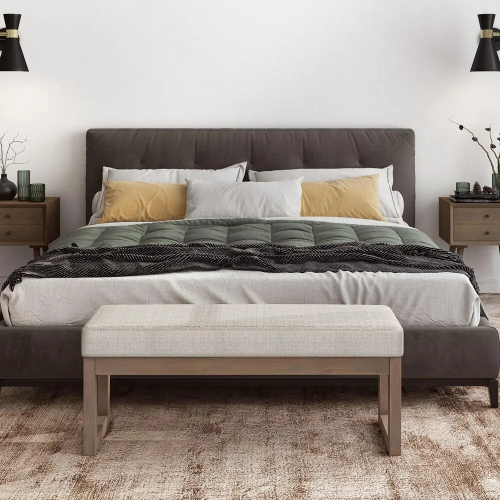 Milltown Large Bench in Platinum Fabric | Ashley | Ashley