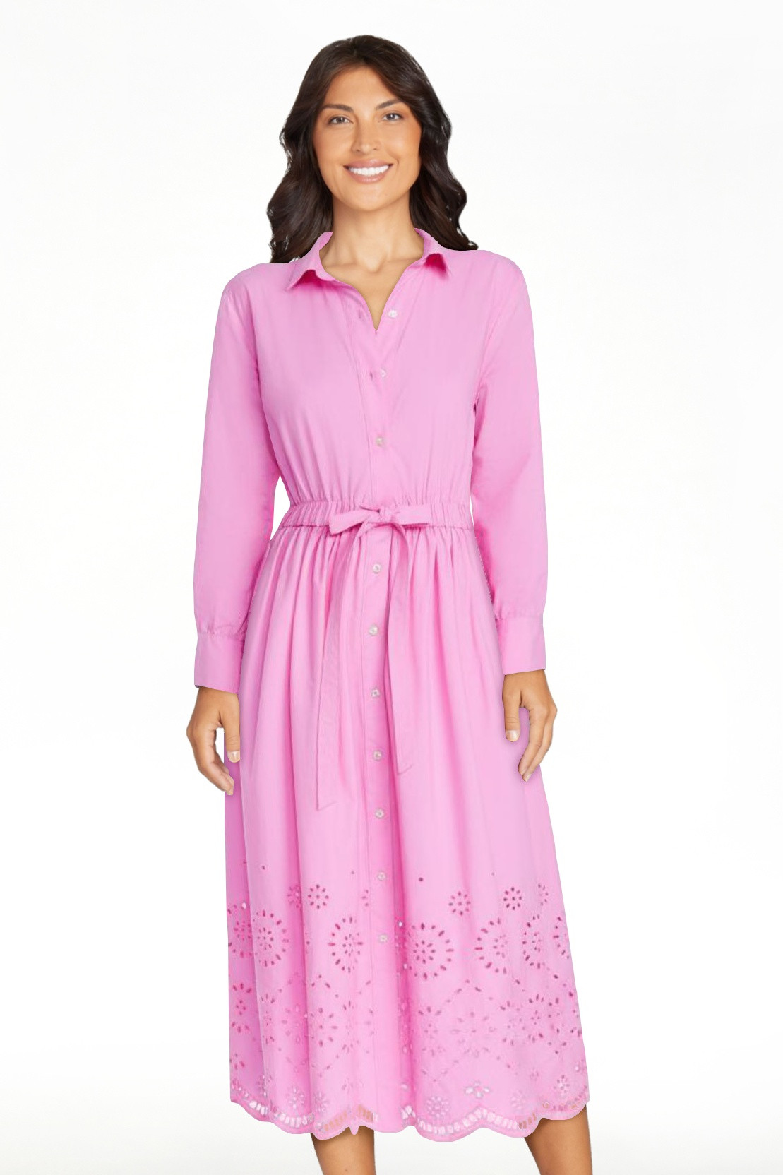 Free Assembly Women’s and Women's Plus Cotton Eyelet Maxi Shirtdress, Sizes XS-4X | Walmart (US)