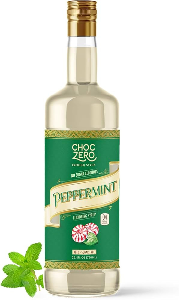 ChocZero Sugar Free Peppermint Syrup for Coffee - Keto Flavoring Syrups - Low Calorie Simple Syru... | Amazon (US)