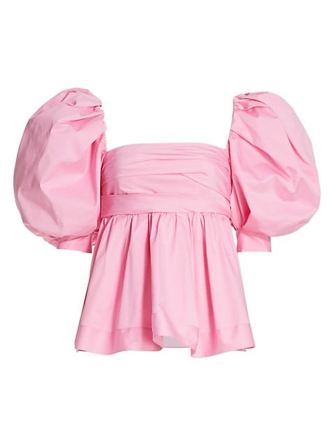Puff-Sleeve Poplin Blouse | Saks Fifth Avenue