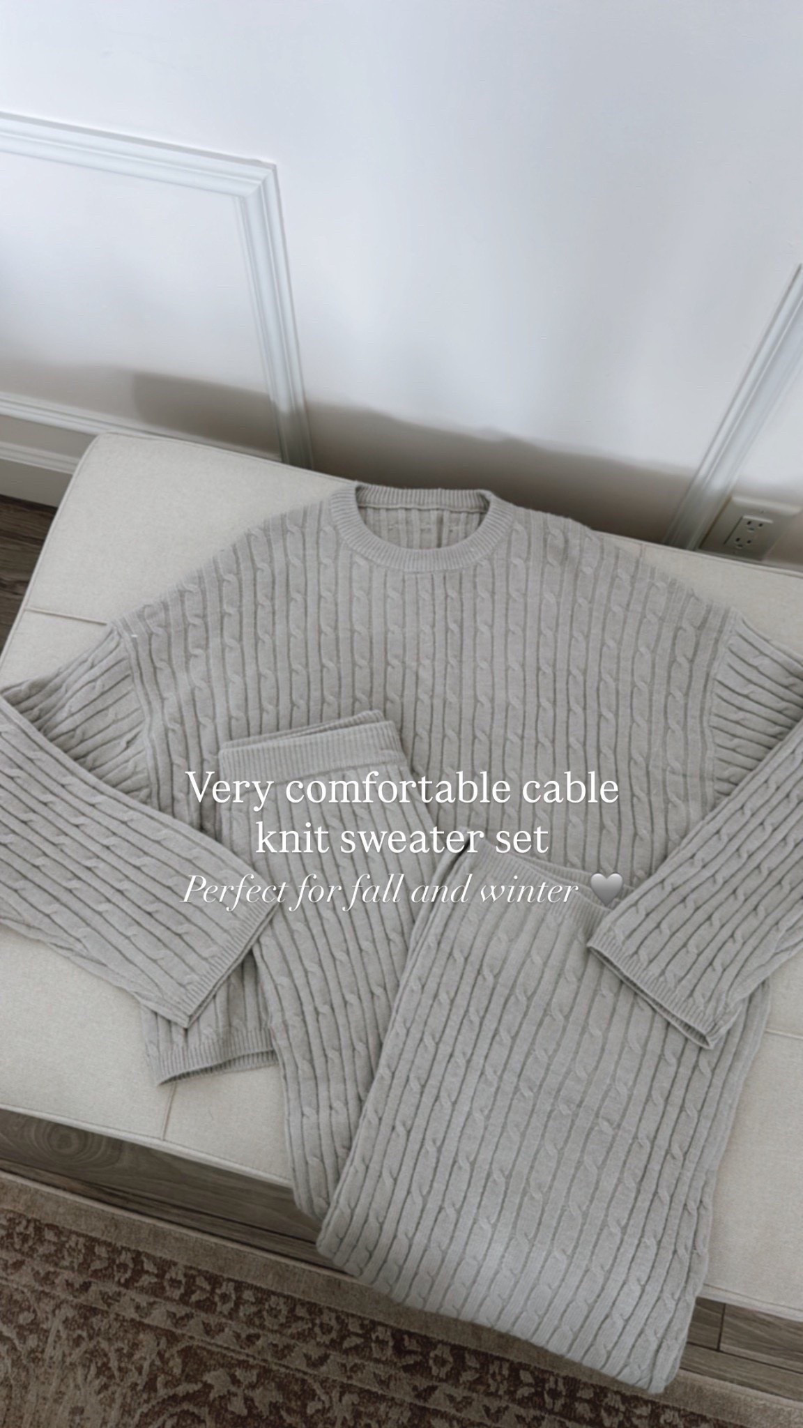 Amazon newest set!
Very comfortable cable knit sweater set
Perfect for winter ❄️ 
Fits true to size and mine is size small

#LTKU #LTKootd #LTKOver40