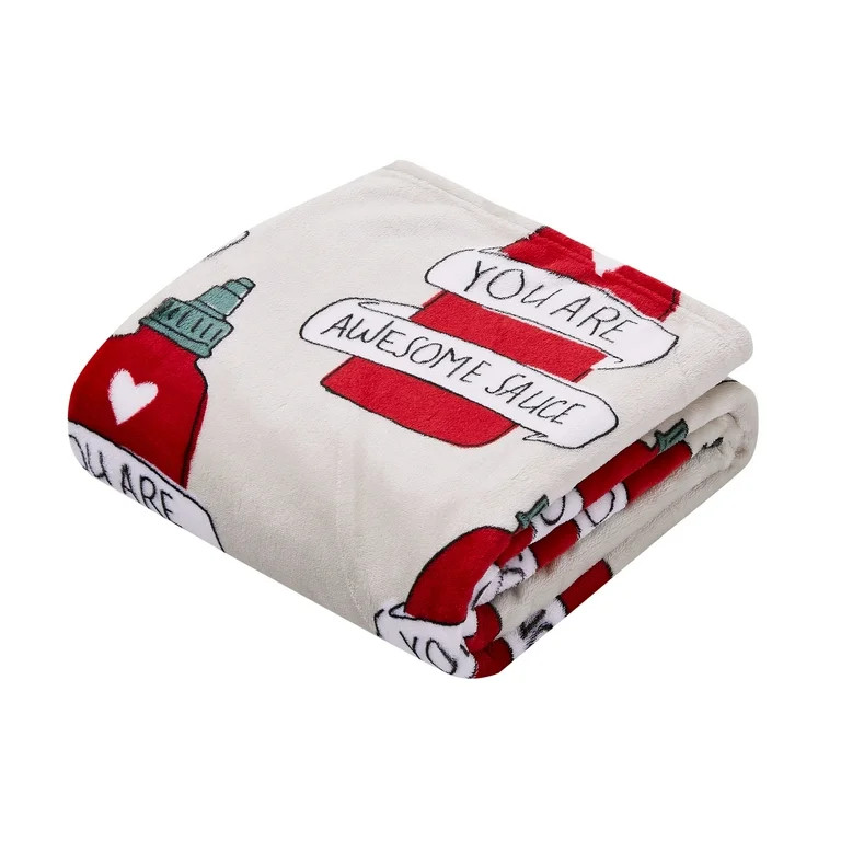 Way To Celebrate Valentine's Day You're Awesome Sauce Throw Blanket, Standard Throw - Walmart.com | Walmart (US)