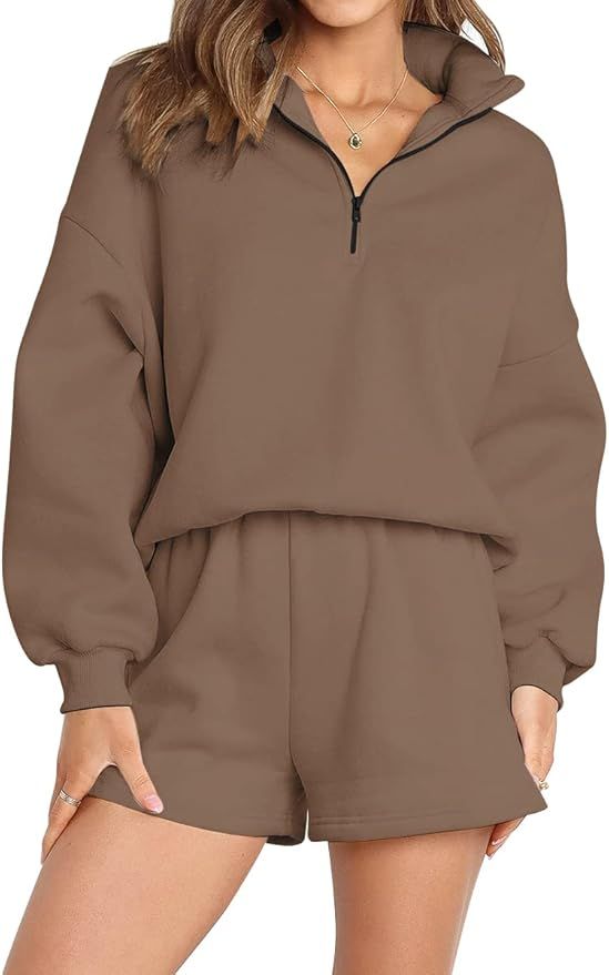 Amazon.com: AUTOMET Women's Oversized 2 Piece Lounge Sets Fall Outfits 2022 Long Sleeve Cozy Casu... | Amazon (US)