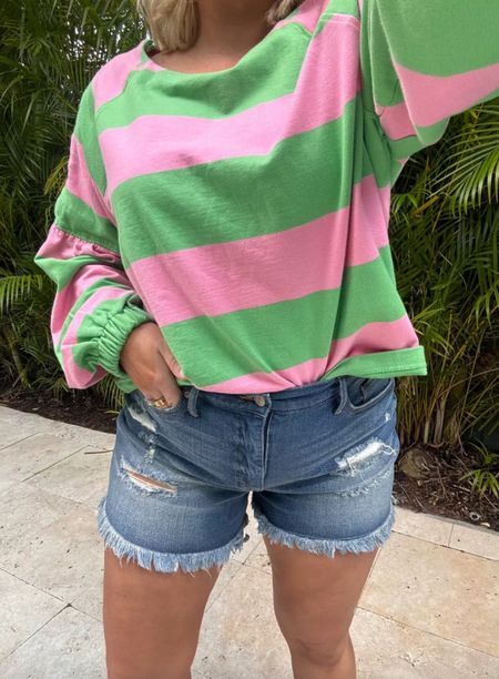 Comfy cute is my specialty 😉 & so are these shorts from Walmart 💚🩷

Summer fashion / casual summer outfit / Walmart denim short/ / free people striped top / summer outfits 

#LTKStyleTip #LTKSeasonal