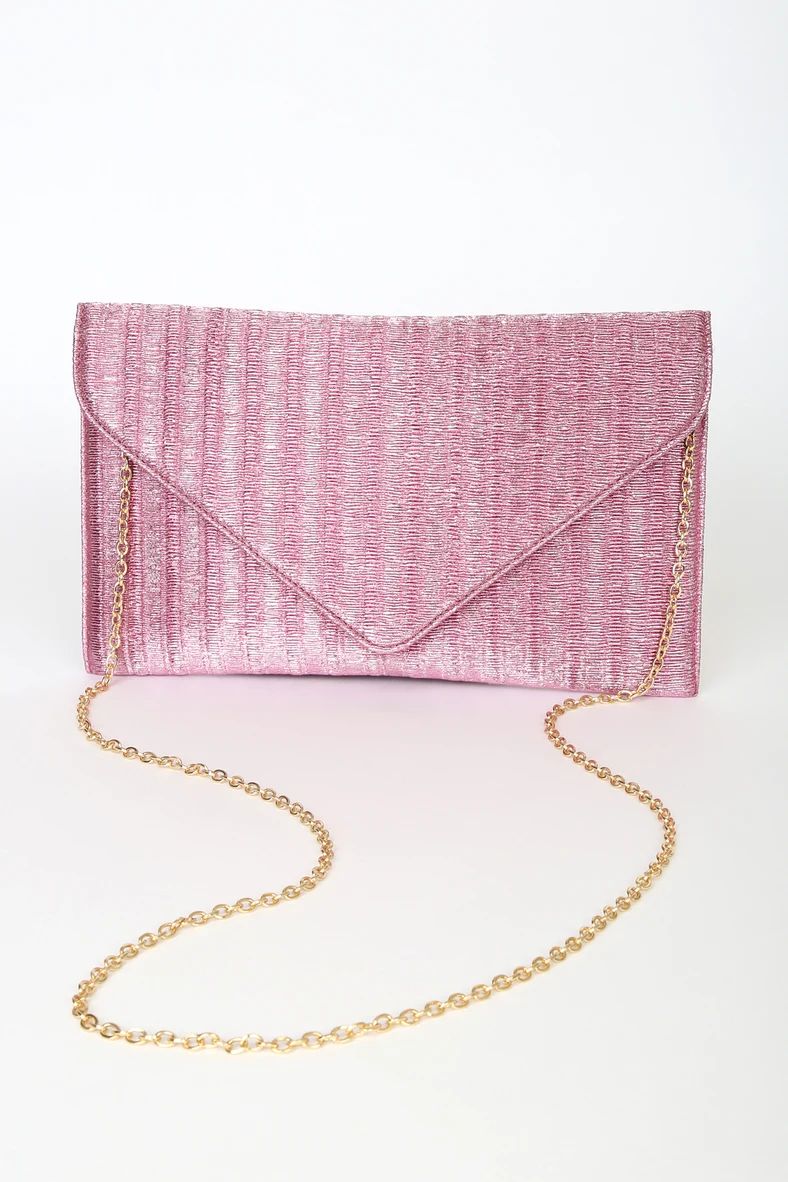 All that Glitters Pink Woven Envelope Clutch | Lulus (US)