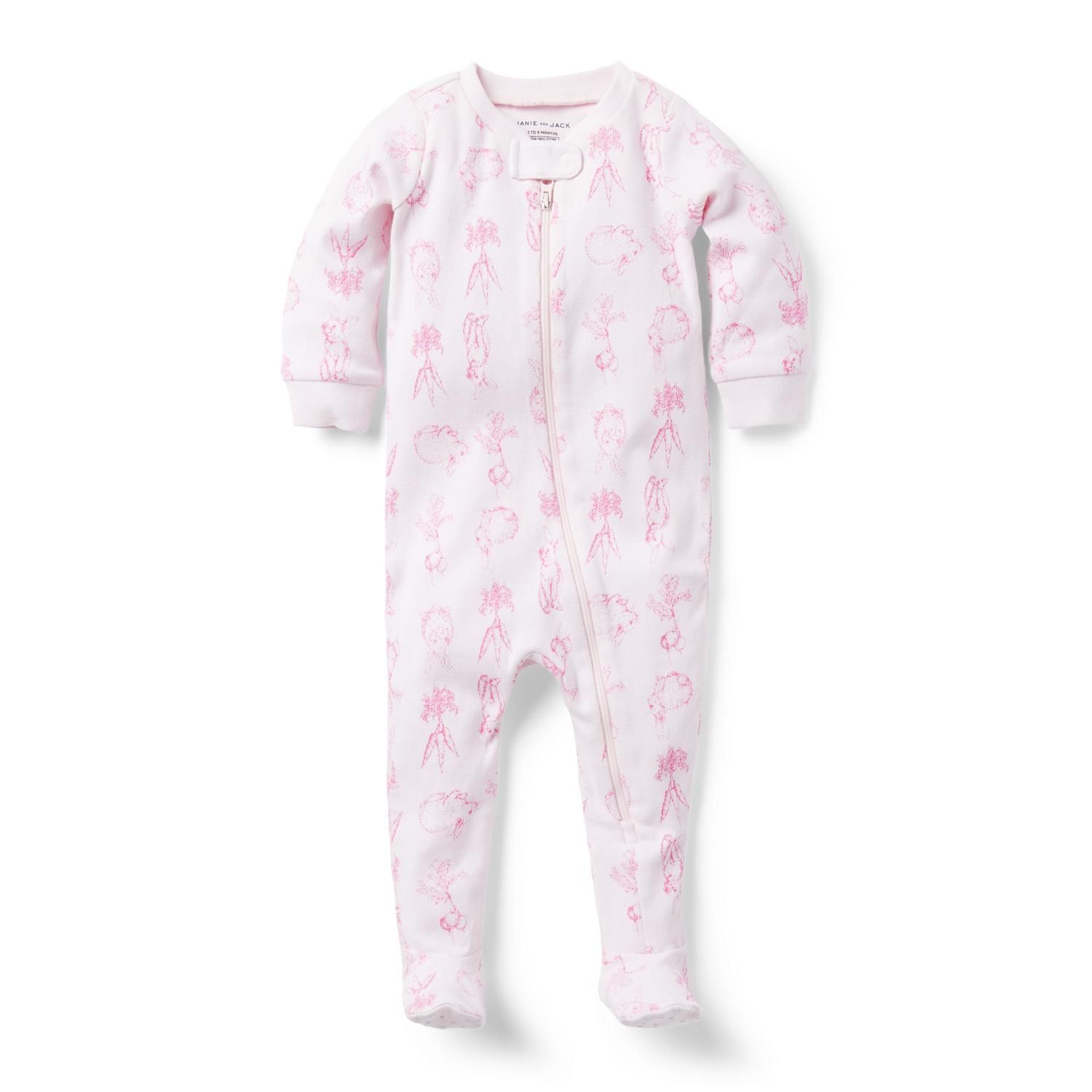 Baby Good Night Footed Pajama in Bunny Toile | Janie and Jack