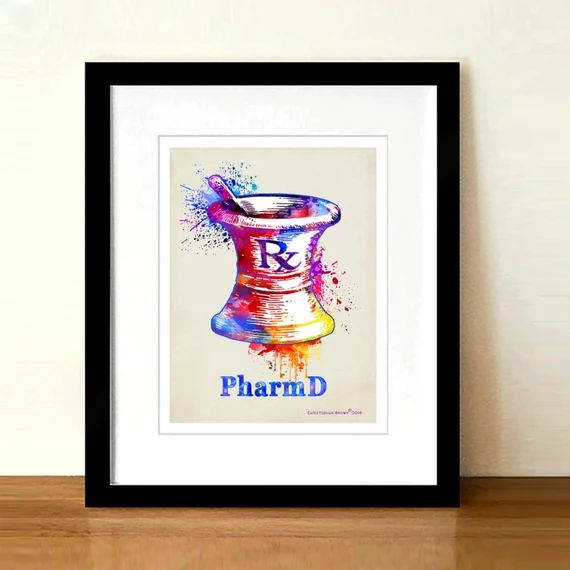 Watercolor Mortar and Pestle, 8.5" x 11" print, Medical print, Pharmacist graduation gift, Pharm D.  | Etsy (US)
