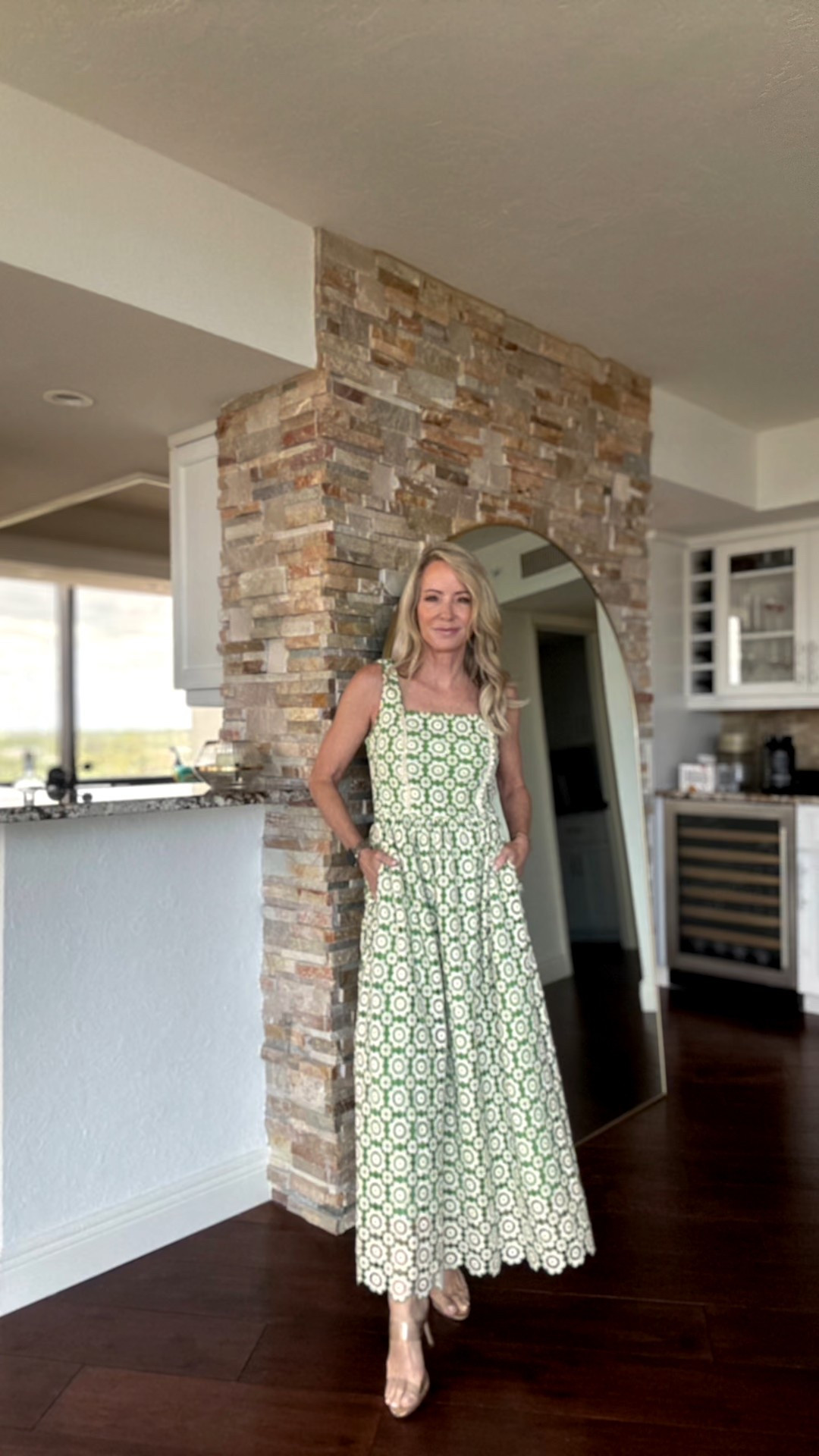 This fresh green geometric print midi is playful yet polished. With a flattering cut and pockets (always a win), it’s ideal for farmer’s markets, lunch dates, and weekend outings. A perfect option if you love casual summer dresses with pockets. Runs tts!

#LTKFindsUnder100 #LTKOver40 #LTKStyleTip