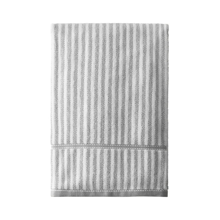 Beautiful Stripe Bath Towel, 56"x30", Charcoal Grey by Drew Barrymore | Walmart (US)