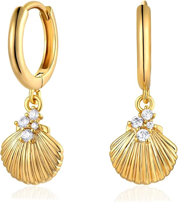 VACRONA Gold Heart Hoop Earrings Huggie Earrings for Women 14k Gold Plated Small Hoops Earrings | Amazon (US)