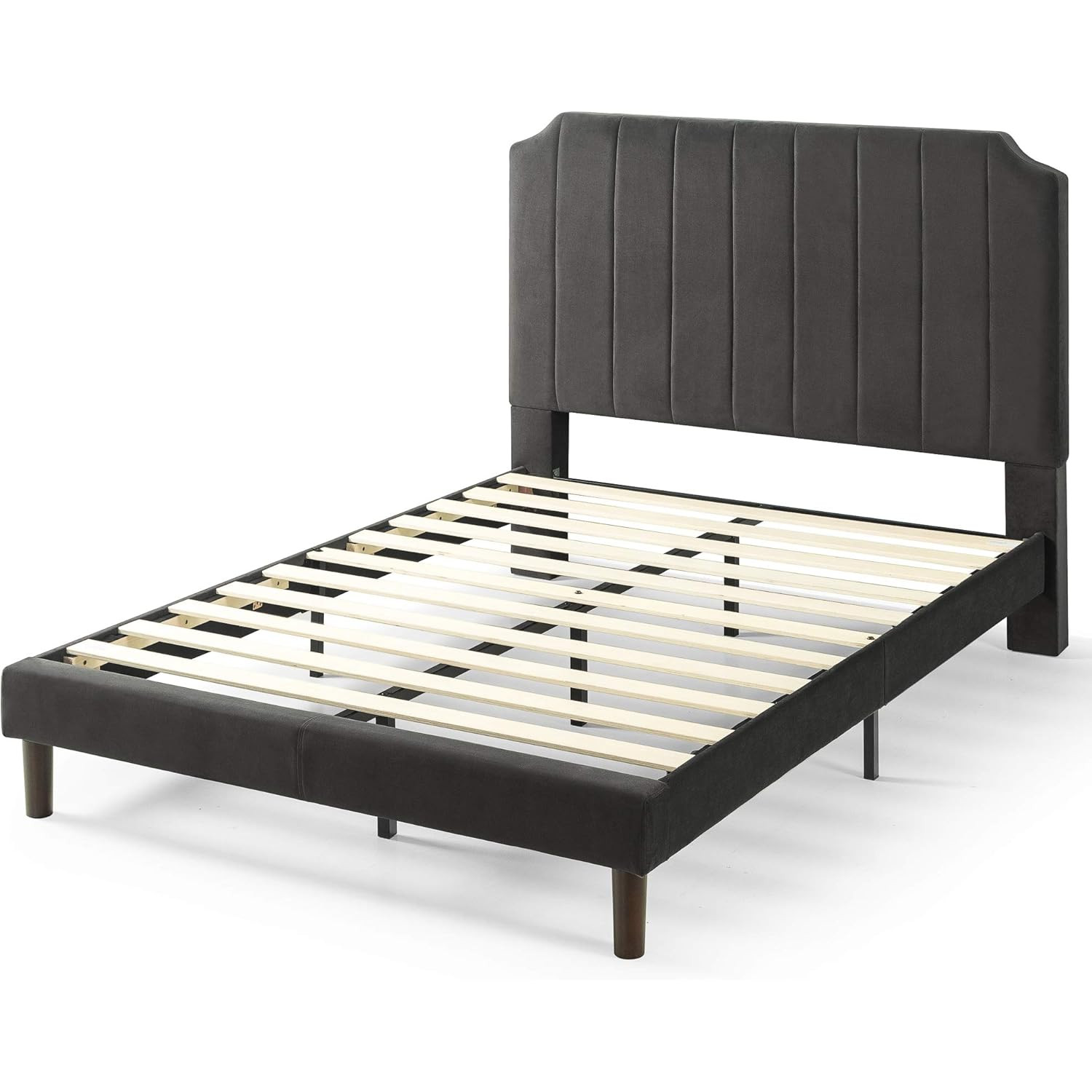 ZINUS Charlotte Upholstered Platform Bed Frame / Mattress Foundation / Wood Slat Support / No Box... | Amazon (US)