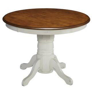 HOMESTYLES French Countryside Oak and Rubbed White Dining Table 5518-30 - The Home Depot | The Home Depot