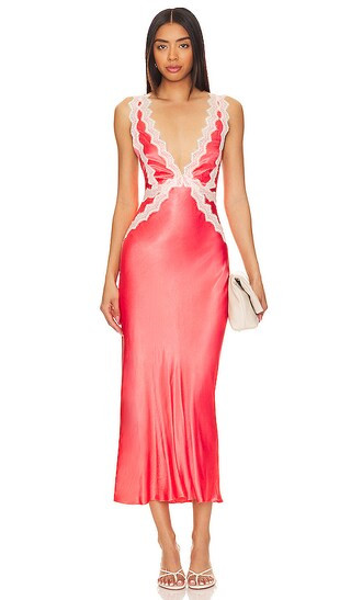 Camille Plunged Cross Back Midi Dress | Revolve Clothing (Global)