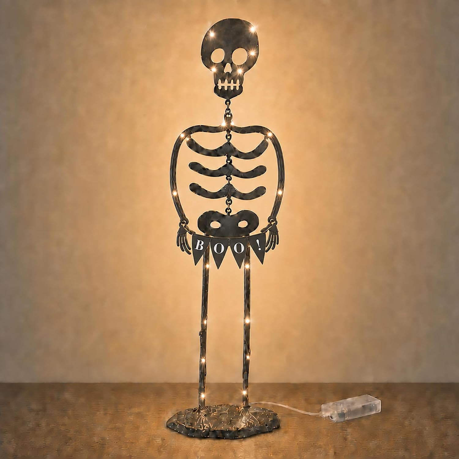 Mud Pie Light Up Skeleton Sitter Halloween Decor, Halloween Skeleton | Amazon (US)