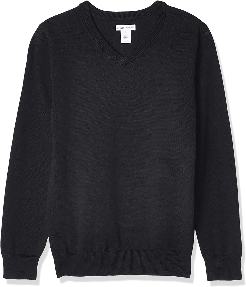 Amazon Essentials Boys and Uniform Cotton V-Neck Sweater | Amazon (US)