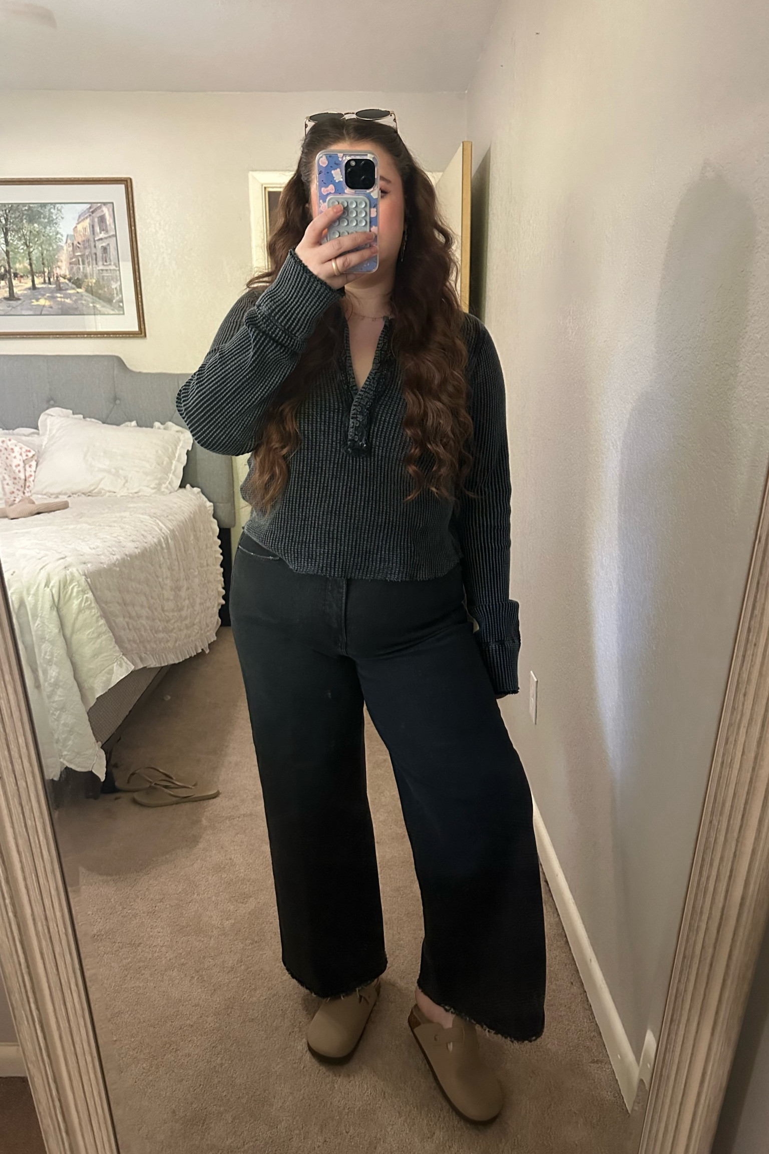 Outfit for work today
Free people top 
Good American jeans
Clogs from Amazon
Sunglasses from Amazon 

#LTKStyleTip #LTKxNSale #LTKSaleAlert