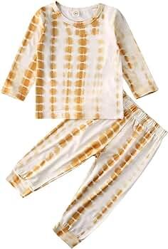 KMBANGI Toddler Kids Baby Girl Boy Tie Dye Outfit Clothes Long Sleeve Top and Pants Pajamas Set | Amazon (US)