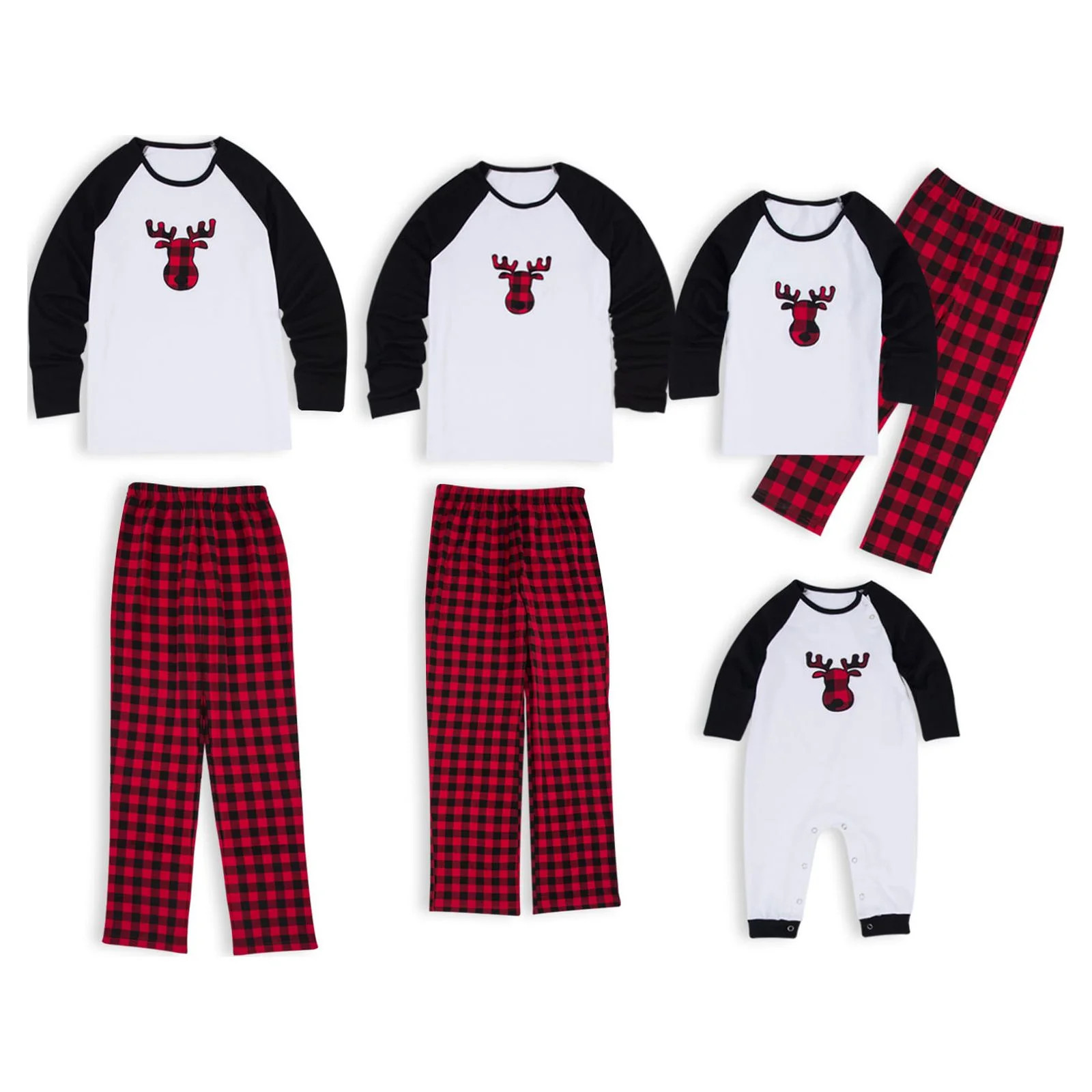 PatPat Christmas Pajamas Plaid Deer Family Matching Women Pajamas Sets for Men Baby Kids Girls Bo... | Walmart (US)