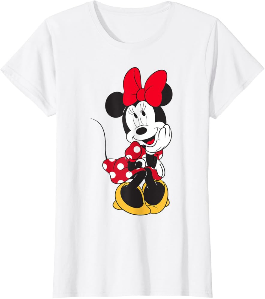Disney Minnie Mouse Daydreaming Pose Cute Portrait T-Shirt | Amazon (US)