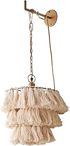 Ceiling Pendant Light Letaowl 3-Tier Tassel Chandelier,Fringe Boho Macrame Lamp Shade Hanging Lam... | Amazon (US)