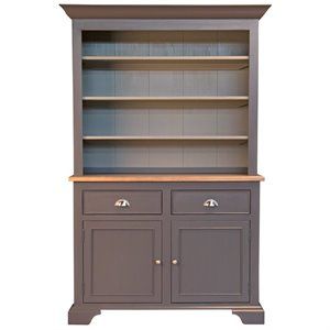 Levan Home Solid Wood China Buffet Hutch Cabinet in Gull Grey | Cymax