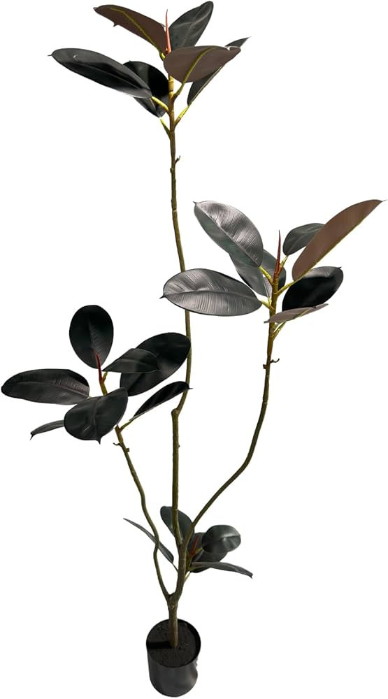 Artificial Rubber Tree,5.3ft Tall Fake Plants Artificial Rubber Plants for Indoor, Fake Trees for... | Amazon (US)